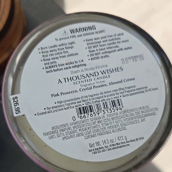 Bath & Body Works A Thousand Wishes 3 Wick Candle - Picture 5 of 5